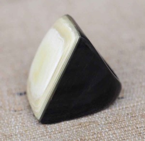 Anillo de Cuerno de Búfalo Pulido, Joyería para Fiestas, Bodas y Aniversarios, Color Natural, Gran Venta - Product Image 4