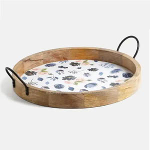 Plateau de service en bois moderne Décoration intérieure Ustensiles de cuisine Finition naturelle Plateau de service alimentaire par RF Crafts - Product Image 2