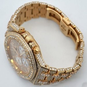 Montre-bracelet automatique en acier inoxydable de style antique VVS Moissanite avec diamant glacé pour hanche mécanique de grossiste indien - Product Image 3