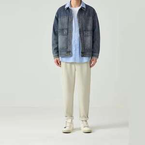 Chaqueta Vaquera 100% Algodón, Chaqueta Utilitaria con Cuello Alto, Chaqueta Vaquera Vintage Lavada - Product Image 5