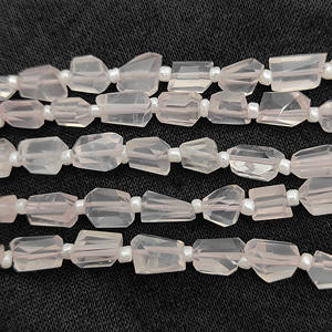 หินอัญมณีควอตซ์เหลี่ยมเพชรพลอยธรรมชาติขนาด8นิ้วลูกปัดทรงหลวมสำหรับทำเครื่องประดับจากอินเดีย - Product Image 5