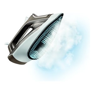 Plancha Eléctrica DX1635 en Marrón y Azul, 2400W, con Vapor de Acero Plus - Product Image 4