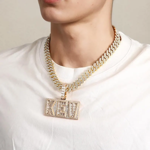 925 <b>Silver</b> Moissanite Diamond Letter Pendant Hip Hop Jewelry for Men Custom Iced Out A-Z <b>Initial</b> <b>Necklace</b> Elegant Shine Look - Product Image 5