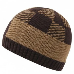 Hot Selling Custom Logo Dark Brown Camel Men's <b>Beanies</b> For Winter <b>Streetwear</b> <b>Beanie</b> Cap Mens Comfortable Knitted Style jacquard - Product Image 4