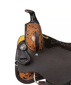 Sillín occidental de caballo de cuero genuino de calidad superior para carreras de barriles y equitación - Product Image 5