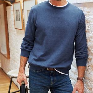 Sudadera de Manga Larga para Hombre, Invierno, Tejido Reciclado Ecológico, Antipilling, Flexible, Cómoda, Cuello Redondo, Forrada, Cortavientos, Poliéster - Product Image 6