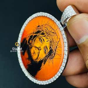 Completamente helado Picture Lab Grown Pendant Hip Hop Bling Diamonds en plata de ley 925 Diseño personalizado - Product Image 3