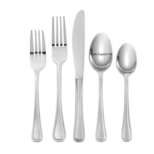 Juego de cubiertos de acero inoxidable Chapado en plata con mango real para el hogar y vajilla de boda USO DE MESA - Product Image 4