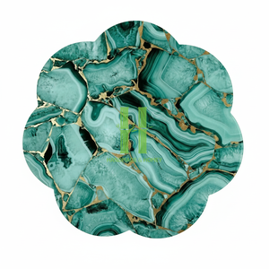 ผู้ขายที่ดีที่สุด! ถาดรองจานแล็คเกอร์ภาพวาดด้วยมือถาดรองจานลายหอยเชลล์ตกแต่งโต๊ะงานแฮนด์เมด - Product Image 2