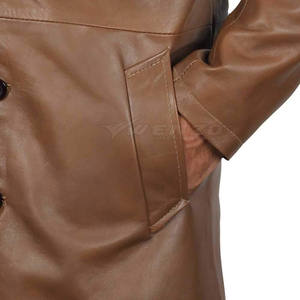 Outdoor Wear High Quality <b>Men</b> Leather <b>Waterproof</b> Breathable Eco-Friendly <b>Long</b> Sleeves <b>Coats</b> OEM Customized Size - Product Image 5