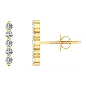 Pendientes de barra larga con diamantes cultivados en laboratorio - Product Image 2