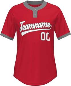 Custom Two Button Baseball <b>Jersey</b> Personalized Team Name Number Breathable Soft Training Wear <b>Mens</b> Sports Uniform <b>Shirt</b> - Product Image 6