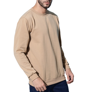 Sweat-shirt pull-over pour hommes avec tissu doux, manches longues, poignets côtelés et couleur unie, adapté aux acheteurs en gros - Product Image 3