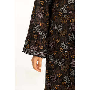 ชุดลำลองผู้หญิงสำหรับฤดูใบไม้ผลิ/ฤดูร้อน ลายพิมพ์ผ้าลอนสีดำ ชุดเซ็ต 2 ชิ้น ไซส์ XS - Product Image 3