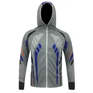 Protección solar UPF 50 + Transpirable Secado rápido Camisas de pesca de manga larga Sudadera con capucha Impermeable Pesca Sudadera con capucha Impresión de sublimación - Product Image 4