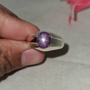 Anillo Unisex Vintage con Rubí Estrella Natural Genuino en Plata 925 para Bodas y Fiestas - Product Image 4