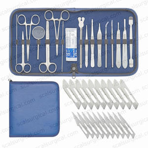Venta al por mayor Kit de sutura para estudiantes 36 PCS Soporte de bisturí, fórceps de tejido, tijera Iris con estuche de almacenamiento - Product Image 6