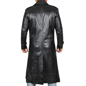 2025 nouveau Trench-Coat en cuir pour hommes personnalisé haute qualité hiver Long manteau respirant séchage rapide Logo personnalisé prix de gros - Product Image 4