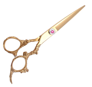 Ciseaux de coiffeur droits et pointus en acier au carbone avec poignée Dragon en or rose Ciseaux de coiffeur à vis fantaisie - Product Image 2