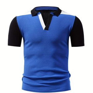 Polo à manches courtes de style professionnel pour hommes, t-shirt à revers de golf à motif solide pour l'été 2025, nouveau design. - Product Image 1