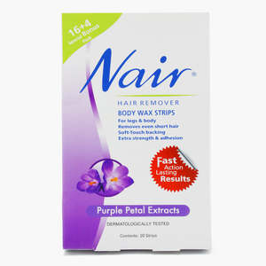 Bandes de cire dépilatoires Nair pour le corps - Extraits de pétales violets - Product Image 2