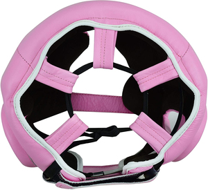 Casque de boxe en cuir PU rose de qualité supérieure, protection du visage, fermeture à boucle et crochets, unisexe, adulte, casque de sport - Product Image 2