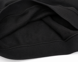 Unisex Oversized Crew Neck Solid <b>Black</b> Cotton Pullover <b>Sweatshirt</b> Casual Knitted Autumn Wear - Product Image 6