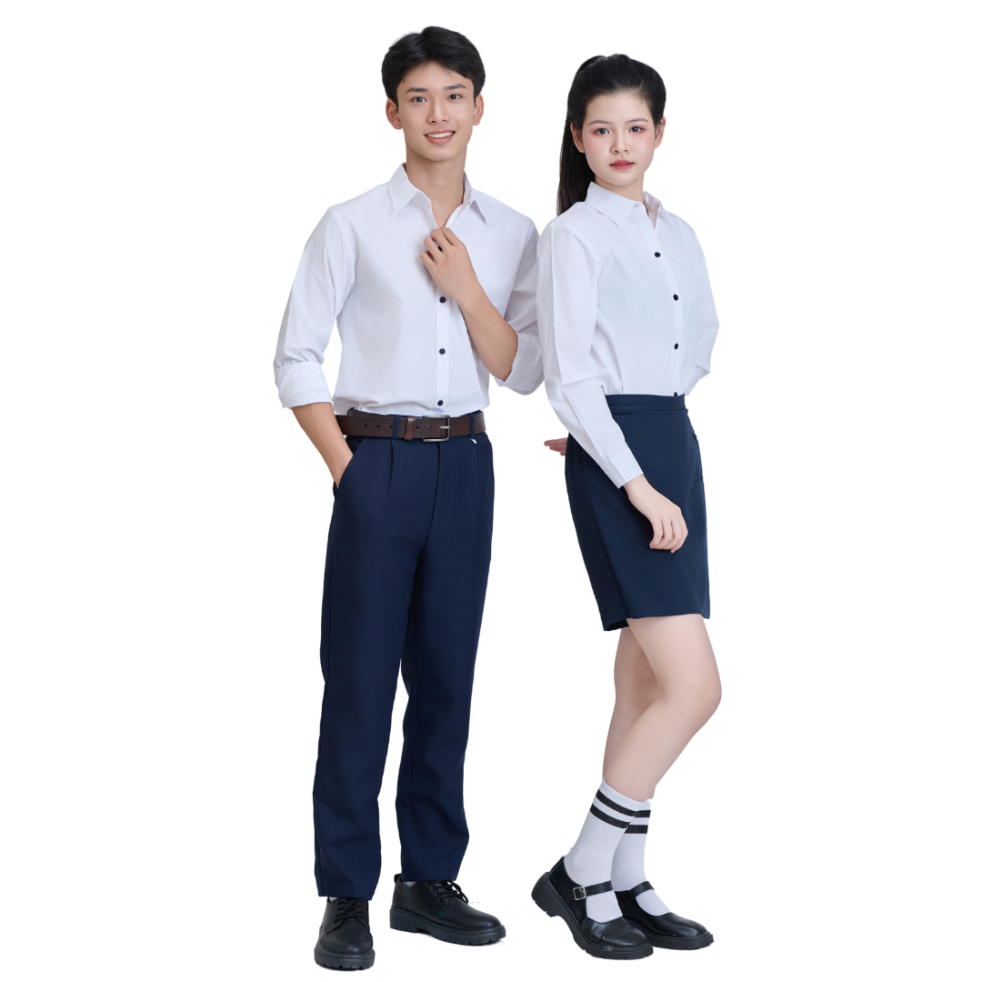 ขาว + น้ำเงิน