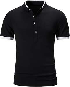 Mejor venta de los hombres 100% algodón verano transpirable manga corta tejido de punto para Casual para Polos Color sólido - Product Image 4