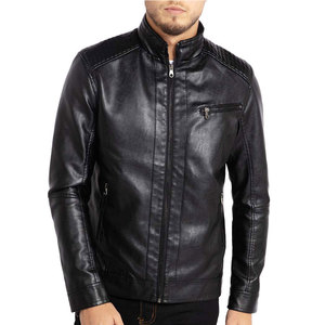 Chaqueta de Cuero de Invierno de Alta Calidad de Fabricante con Cuello Alto y Logotipo Frontal, MOQ Bajo, Nueva Llegada - Product Image 1