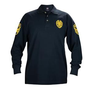 Polo de sécurité à manches longues de style décontracté pour hommes, 200 grammes, coton tricoté, manches avant solides, logo brodé - Product Image 2