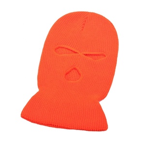 Máscaras de pasamontañas de punto con 3 agujeros y logotipo bordado personalizado, cómodas y cálidas, venta al por mayor, máscaras transpirables para hombres - Product Image 3