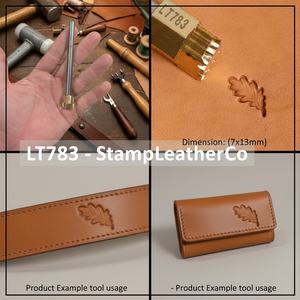 LT783 Sello de cuero de hoja de roble 7x13mm (3/11 \ "X 1/2 \") para manualidades - Product Image 1