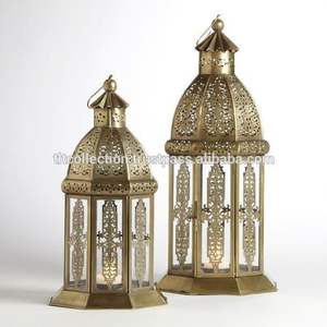 Linterna de metal de diseño tradicional de alta demanda con vidrio para la decoración del jardín del hogar - Product Image 5