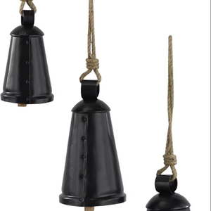Ensemble de 3 cloches de vache décoratives-Cloches d'harmonie géantes vintage pour l'artisanat, Noël et la décoration d'anniversaire - Product Image 1