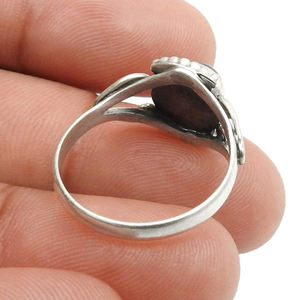 Pierre précieuse de rhodochrosite naturelle Bague de forme ronde en argent sterling 925 Conception de commande personnalisée Fabricant de bijoux Exportateur indien - Product Image 4