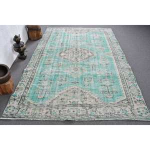 พรมขนสัตว์ตุรกี8.5ft วินเทจ6 x ดีไซน์การเย็บปะติดปะต่อกันสีฟ้าและสีเบจเทคนิคสานเรียบสำหรับตกแต่งห้องนั่งเล่นกว้าง4เมตร - Product Image 1