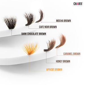 Charmlash Cils foncés en gros Extensions de cils individuelles Extensions de cils brunes Plateaux d'extensions de cils Marque privée OEM ODM Semi-mat - Product Image 2