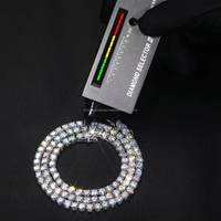 Femmes Hommes 3mm 4mm 5mm 6mm Moissanite Diamond Miami Cuban Link Chain Hip Hop Jewelry Iced Out Tennis Choker Necklace