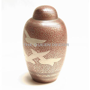 Produit de vente chaud argent et or forme ronde fini métal humain crémation souvenir urne funéraire urnes pour adultes - Product Image 4