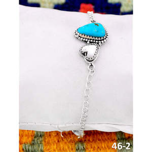 Southwest Handmade Santa Maria <b>Cuff</b> <b>Bracelet</b> with White Buffalo & Sterling <b>Silver</b> Fashion Accessory - Product Image 2
