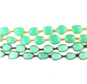 Coszcatl Exports - Kit de Dijes de Calcedonia Acuática con Bisel de Plata 925, Collar de Joyería, Conector de Rosario, Cadena para Abalorios - Product Image 1