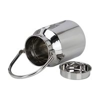 Pot à lait sans couture en acier inoxydable de 1100ml récipient de stockage de liquide anti-fuite avec couvercle étanche et longue poignée pivotante