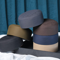 Gorro de Oración para Hombre ZAF 350 de la Mejor Calidad, Tela Transpirable, Gorro Musulmán Kufi Bordado, Forro Interior de Felpa