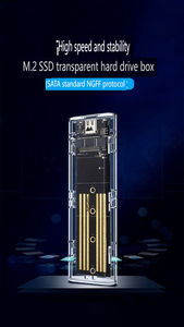 Portable M.2 Transparent Plastic <b>SSD</b> <b>External</b> Protector Case Supports Ngff <b>SSD</b> Durable Hard Disk case - Product Image 4