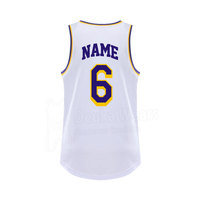 Maillots de basketball sans manches personnalisés par sublimation, prix de gros, en tissu maille 100% polyester à séchage rapide, avec nom, numéro et drapeau personnalisables