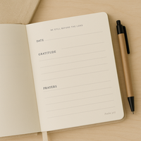 LABON Journal de Prière Minimaliste en Faux Cuir Carnet Carré avec Croix Dorée, Étude Biblique et Croissance Spirituelle, Dévotion Quotidienne