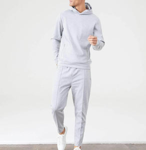 Conjunto de Sudadera con Capucha y Pantalones Deportivos Personalizados para Hombre, 100% Algodón, Diseño Sólido, Transpirable, Ligero, de Secado Rápido, Estilo Urbano - Product Image 4