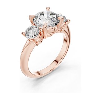 Bague de fiançailles à trois pierres en diamant de laboratoire 3,5 carats, taille brillant rond, or 18 carats, 14 carats, 10 carats et argent 925, rose, jaune, blanc - Product Image 6