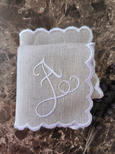 Pañuelo <span class=keywords><strong>de</strong></span> <span class=keywords><strong>novia</strong></span> <span class=keywords><strong>de</strong></span> lino bordado con logotipo personalizado, hecho a mano, color personalizado, duradero - Product Image 2